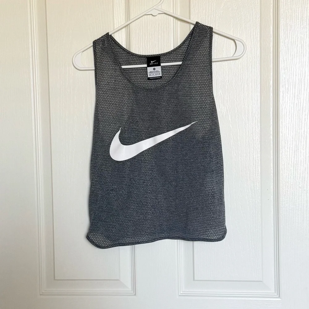Nike: Dri-FIT Mesh Heather Gray Tank - Size XS